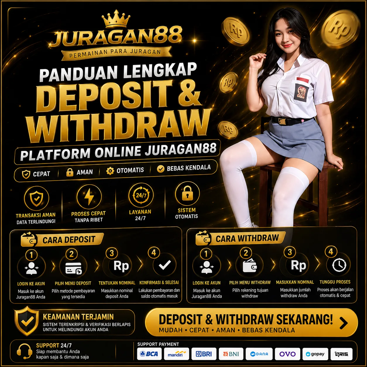 Panduan Deposit dan Withdraw Platform Online JURAGAN88